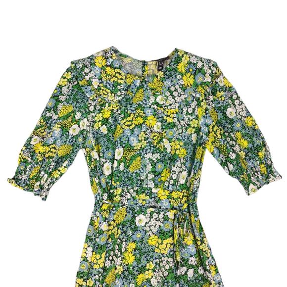ASOS New Look Tall Peter Pan Collar Puff Sleeve Floral Midi Dress, Women's 6 - Picture 7 of 13